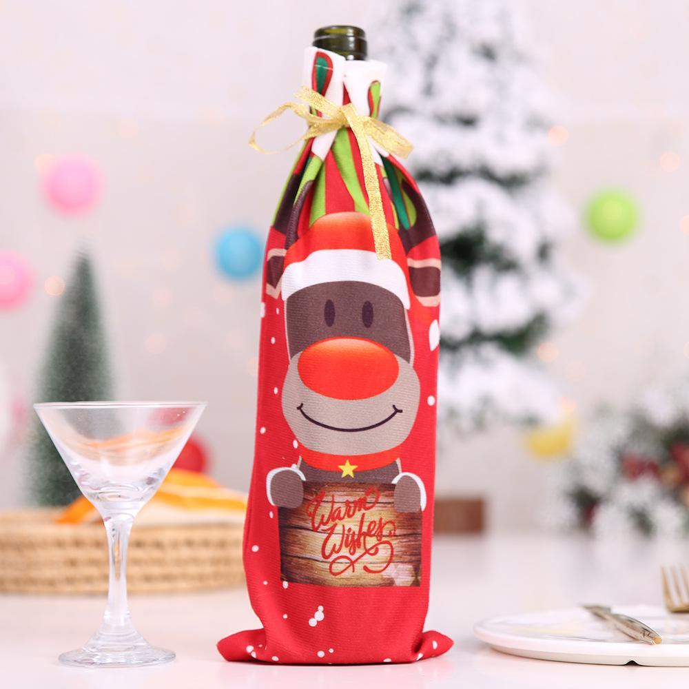 MOQ: 6PCS Christmas decoration wine bottle cover wholesale