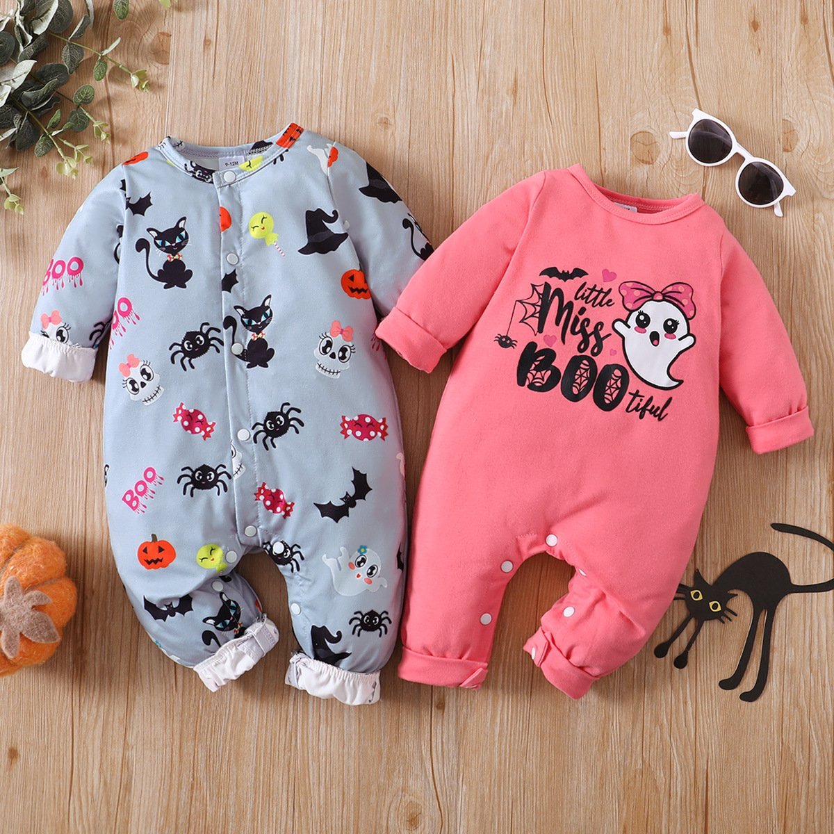 Baby Halloween Style Printed Long Sleeve Jumpsuit Wholesale Clothing Baby
