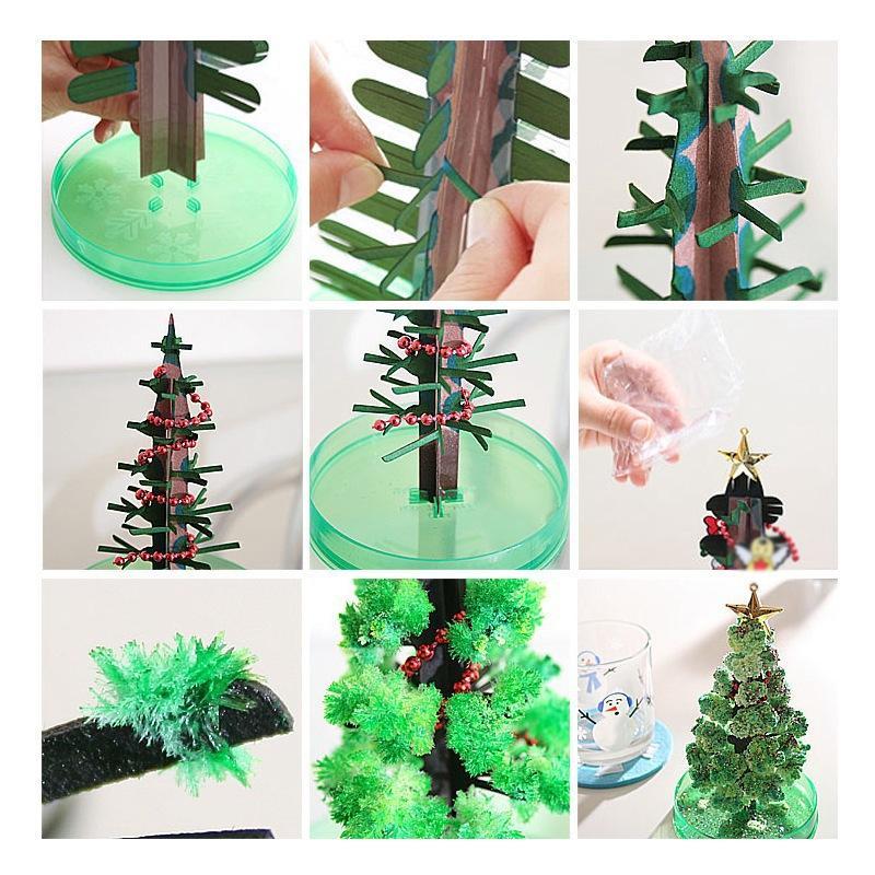 MOQ 10SETS  Magic Christmas tree paper tree children's toys DIY wholesale