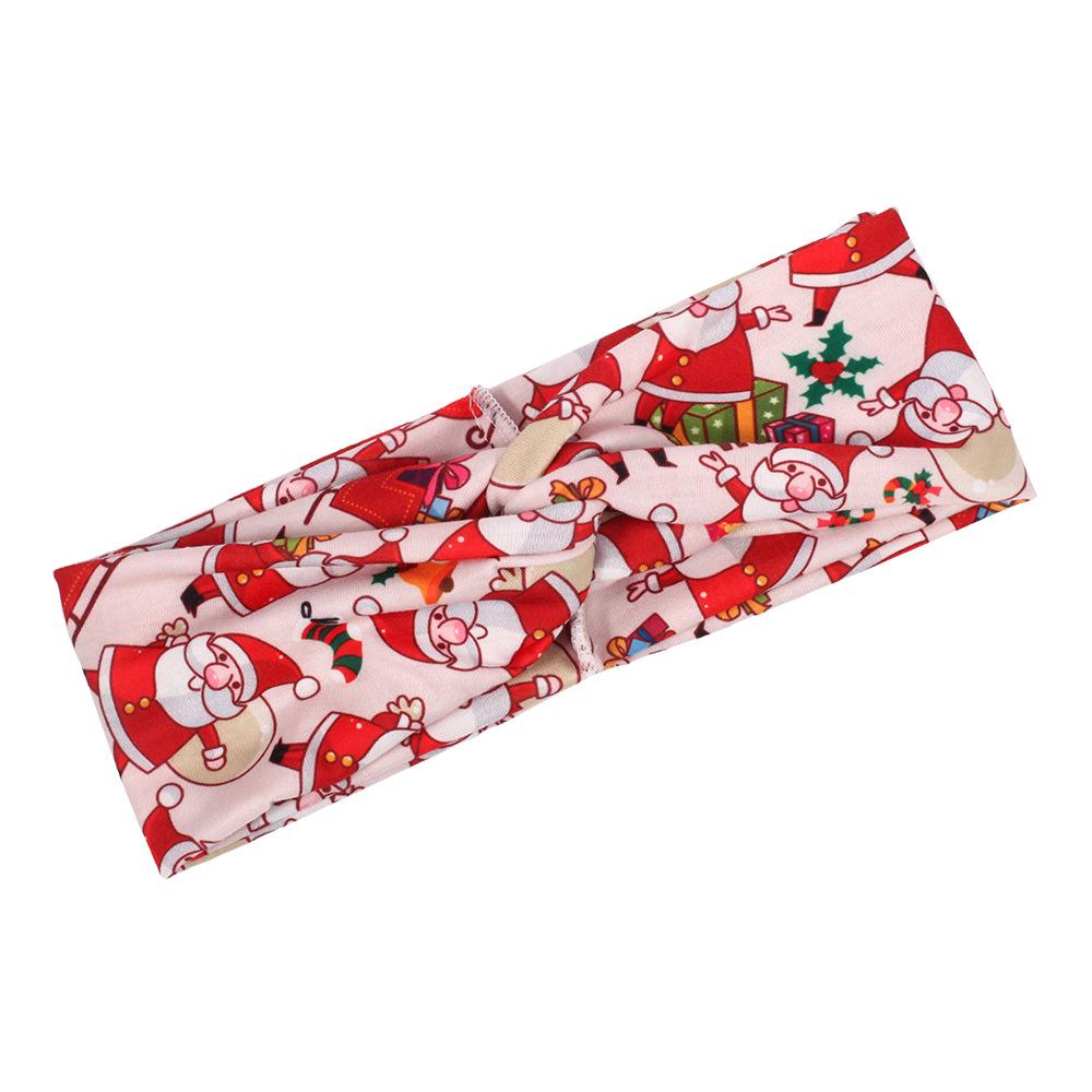 MOQ:8pcs Christmas Print Hair Band Wholesale