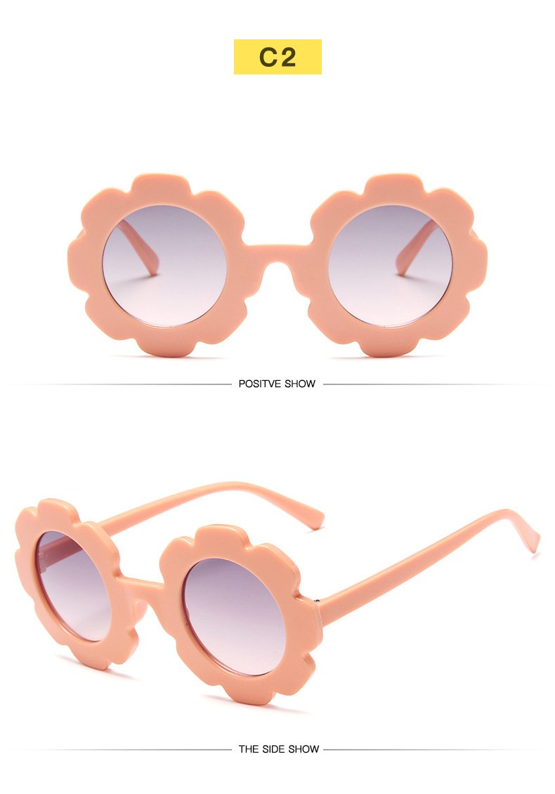 MOQ 6PCS  New sunflower children's sunglasses wholesale