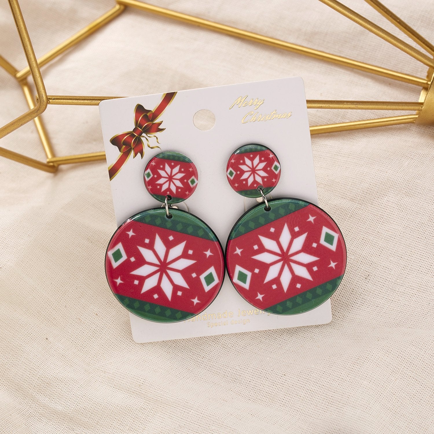 MOQ 8Pairs Christmas resin earrings wholesale