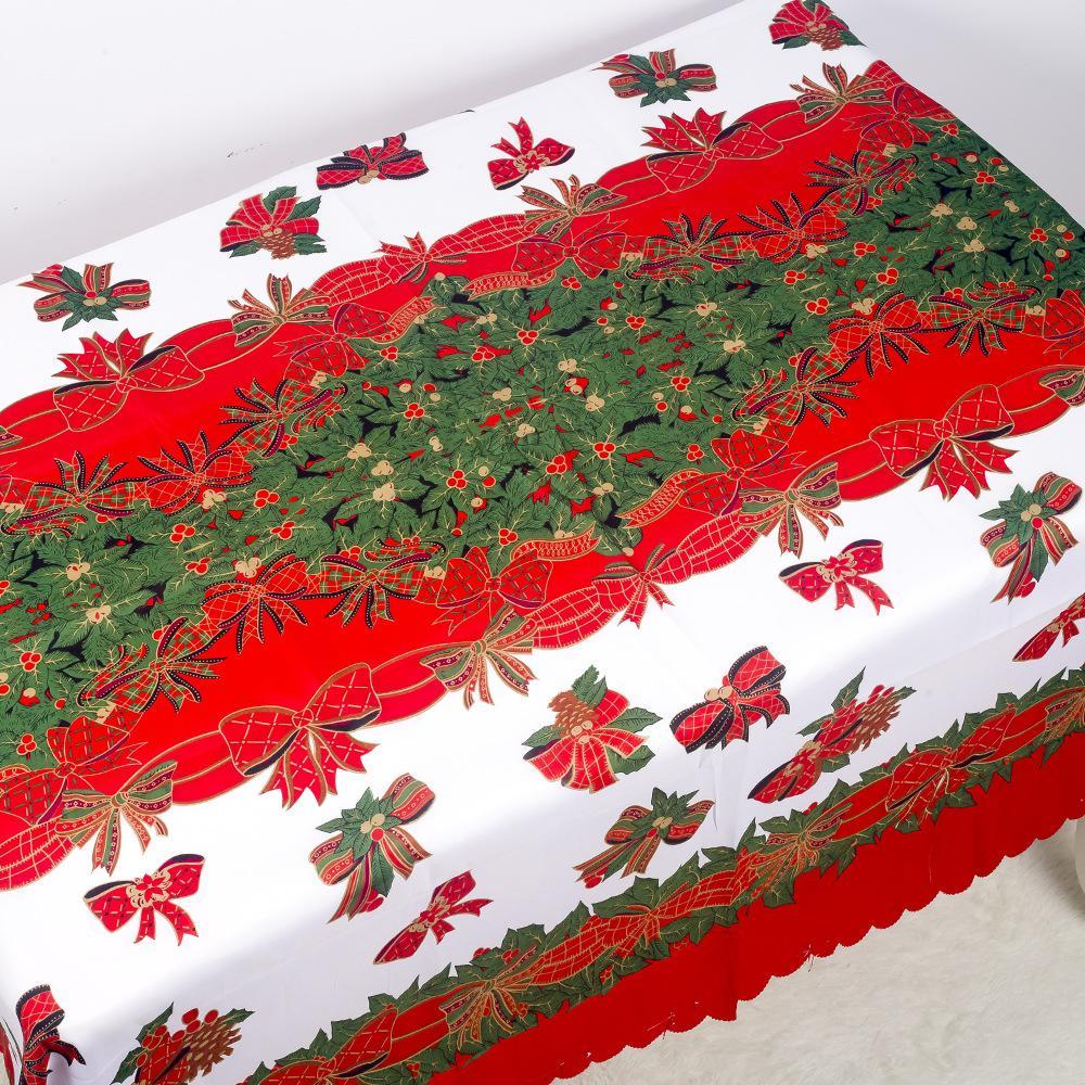 MOQ: 6PCS Christmas polyester printing anti-fouling tablecloth wholesale