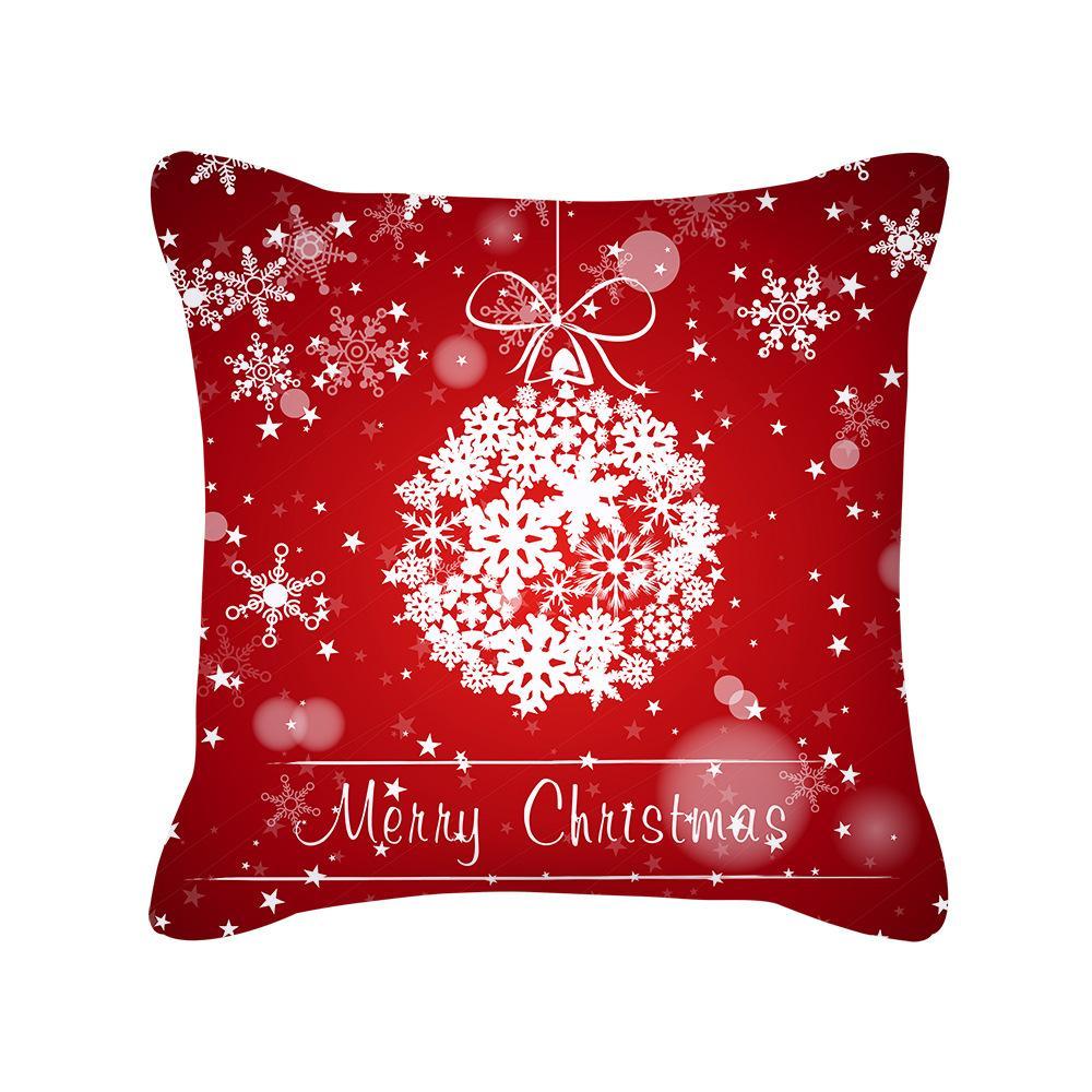 MOQ 6Pcs Christmas Snowflake Print Cushion Cover Without Filler Wholesale