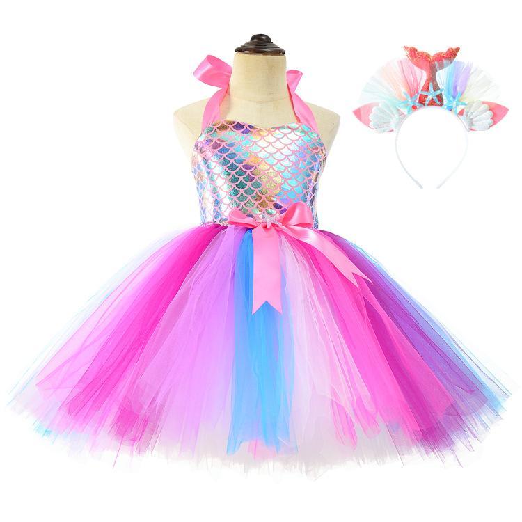 Amazon mermaid dress halloween tutu costume princess dance dress Wholesale