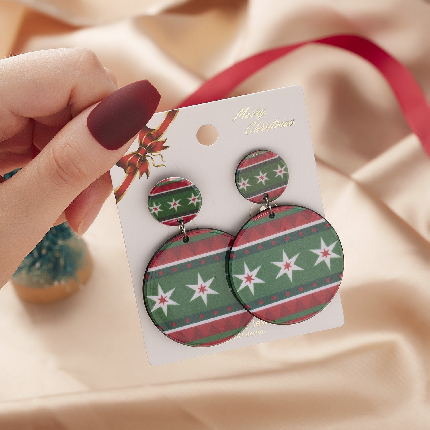 MOQ 8Pairs Christmas resin earrings wholesale