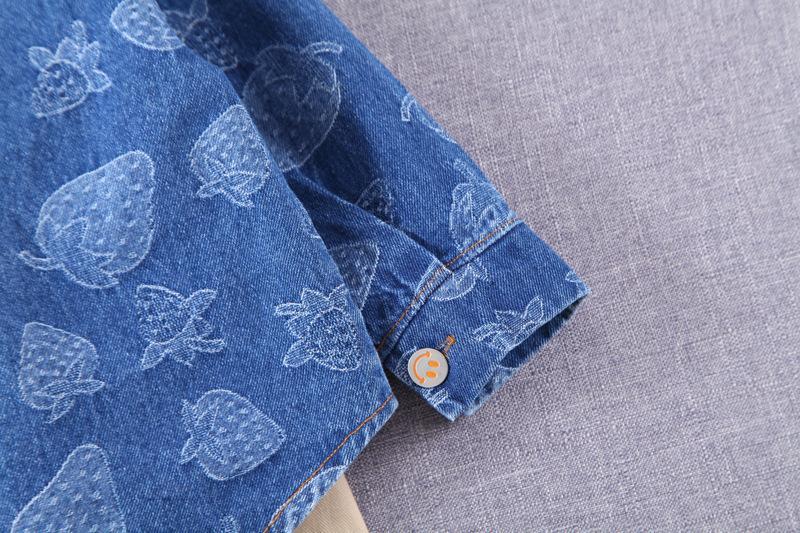 Boys denim coat & cotton trousers & long sleeve three-piece sets wholesale