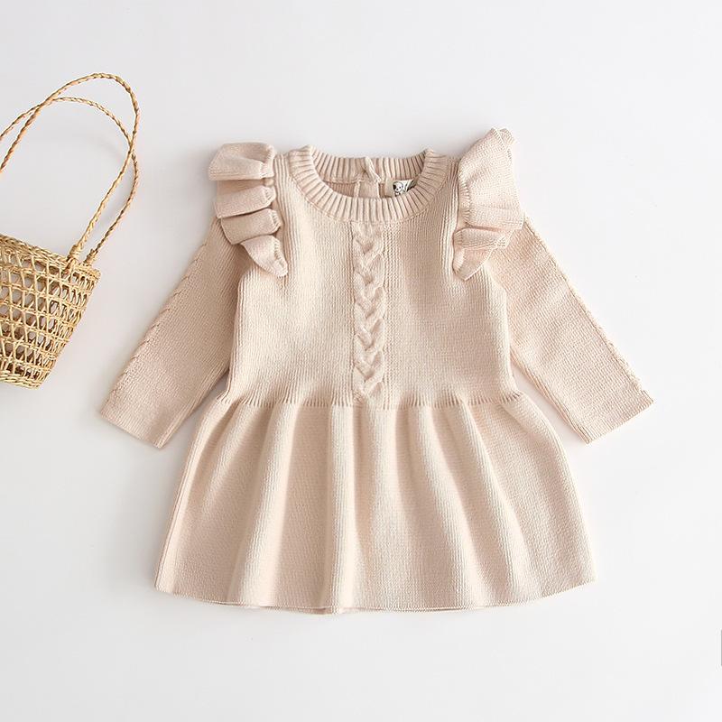 Knit dress girls princess dress wholesale