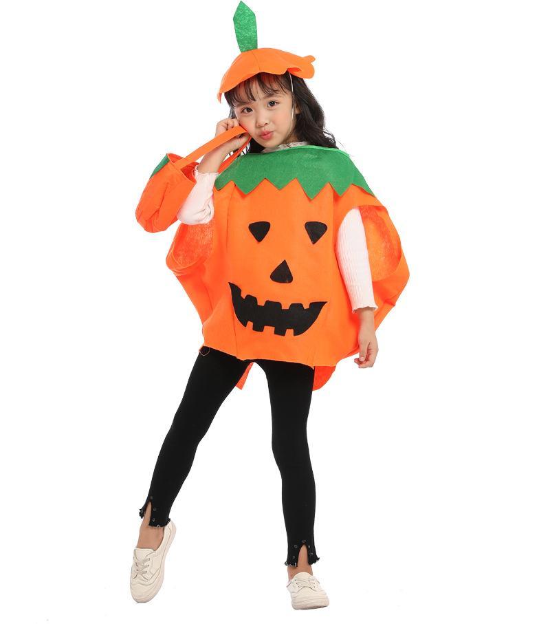 MOQ:6 PCS Halloween pumpkin cloak clothes wholesale