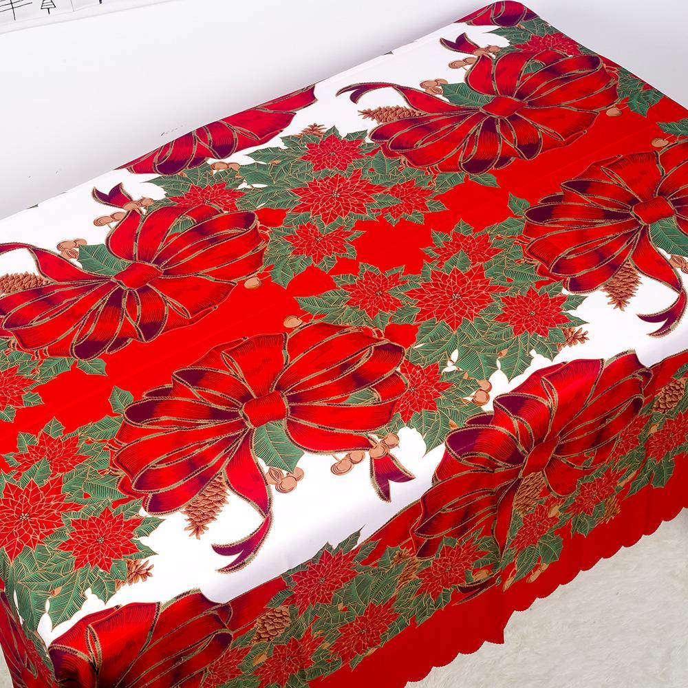 MOQ: 6PCS Christmas polyester printing anti-fouling tablecloth wholesale