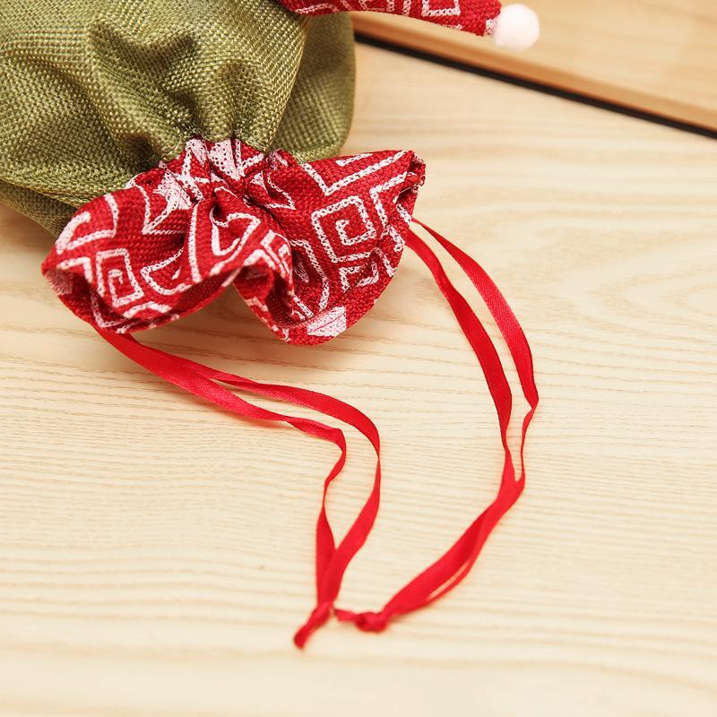 6PCS+ Christmas decoration children's Linen bunches candy biscuit gift bags wholesale