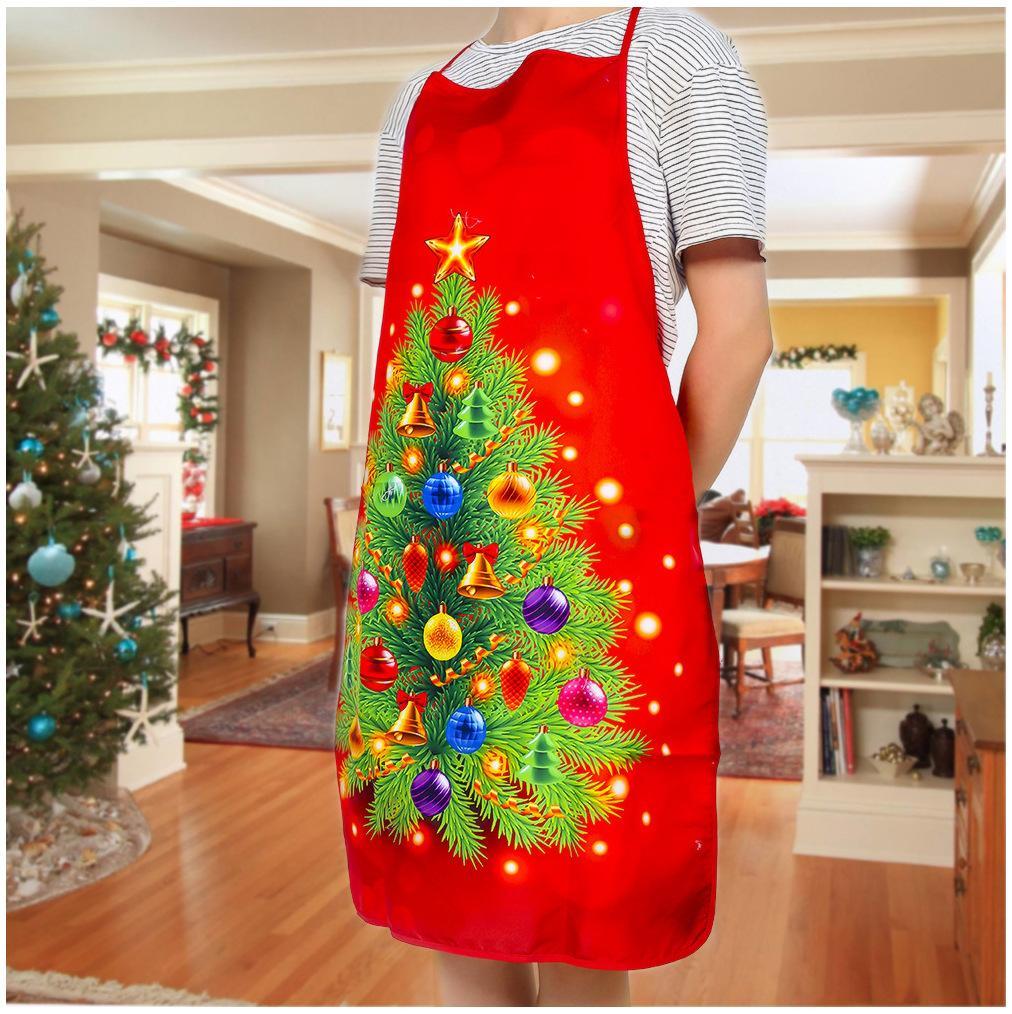 MOQ: 6PCS Christmas Apron Fabric Printed Snowman Decoration Wholesale