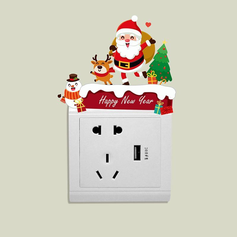 MOQ:10pcs Christmas Snowman Switch Outlet Sticker Wholesale