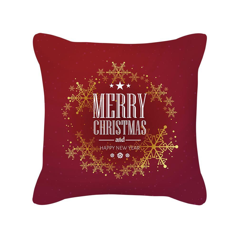 MOQ 6Pcs Christmas Snowflake Print Cushion Cover Without Filler Wholesale