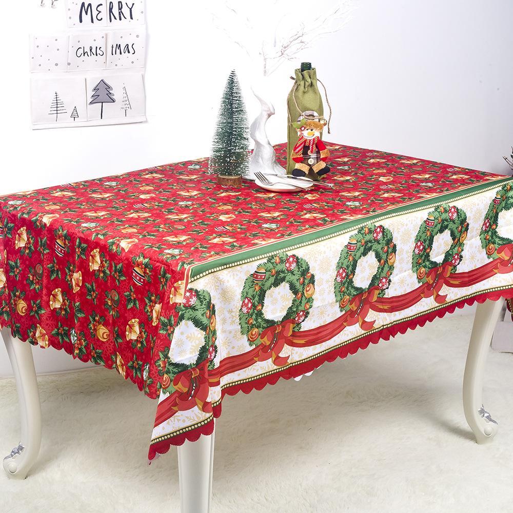 MOQ: 6PCS Christmas polyester printing anti-fouling tablecloth wholesale