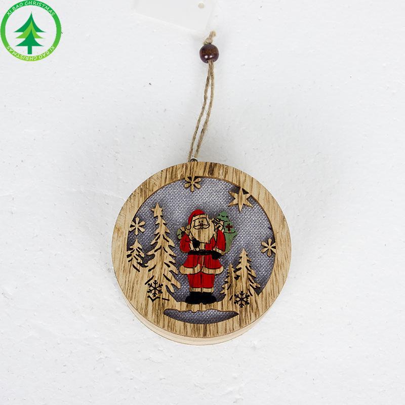 MOQ:10PCS Christmas wooden creative lighting pendant wholesale