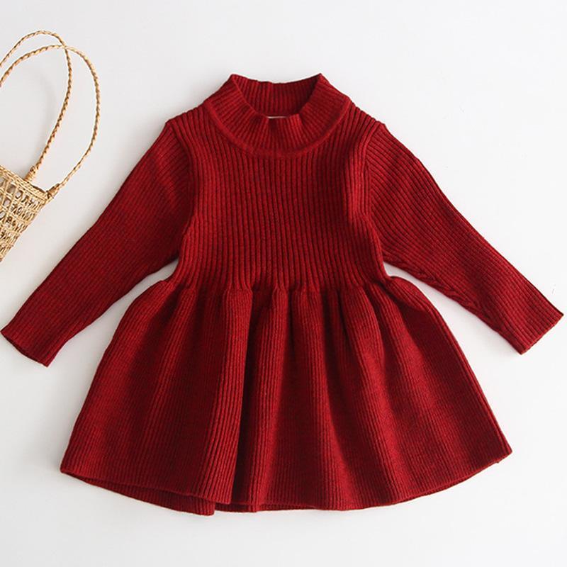 Knit dress girls princess dress wholesale