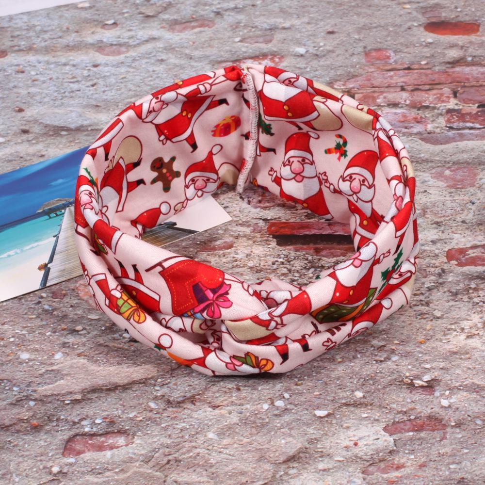 MOQ:8pcs Christmas Print Hair Band Wholesale