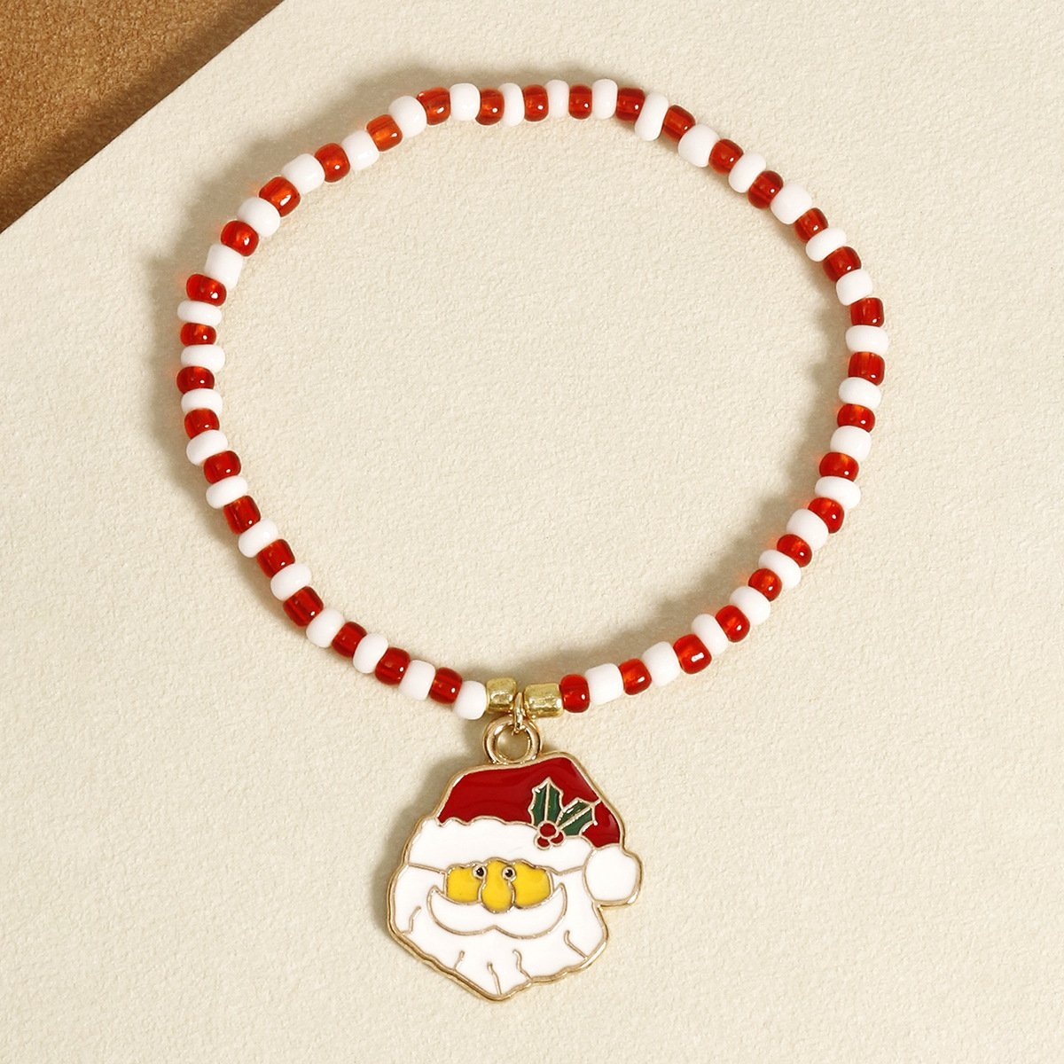 MOQ:6PCS Christmas beaded pendant bracelet jewelry wholesale