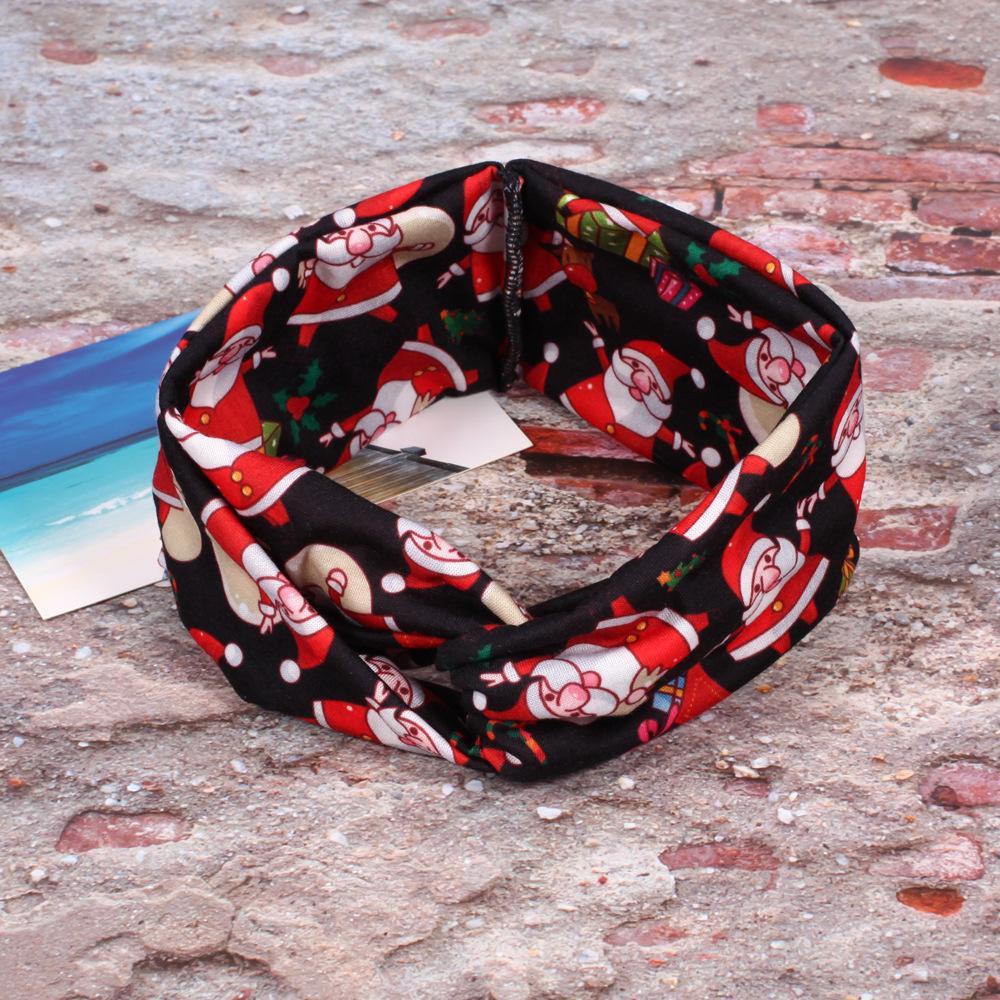 MOQ:8pcs Christmas Print Hair Band Wholesale