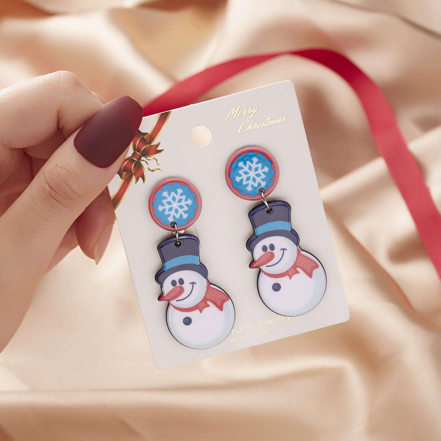 MOQ 8Pairs Christmas resin earrings wholesale