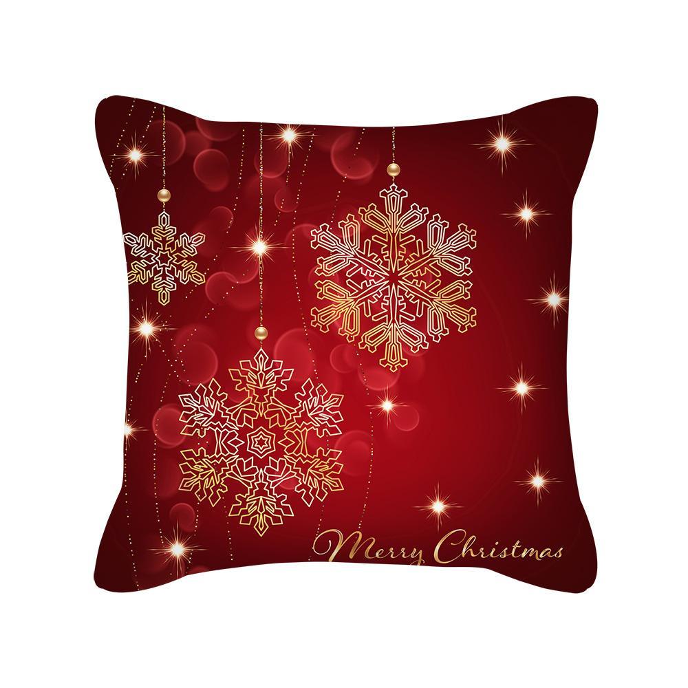 MOQ 6Pcs Christmas Snowflake Print Cushion Cover Without Filler Wholesale