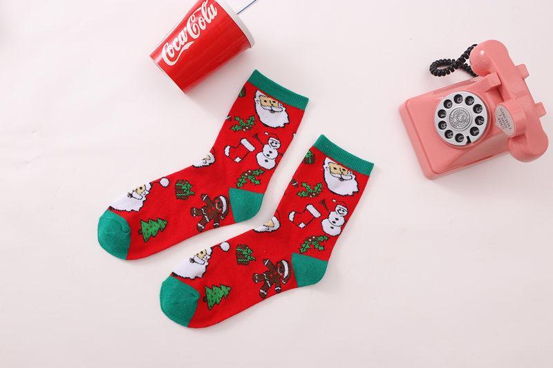 20PCS Random color Christmas cotton medium tube socks wholesale