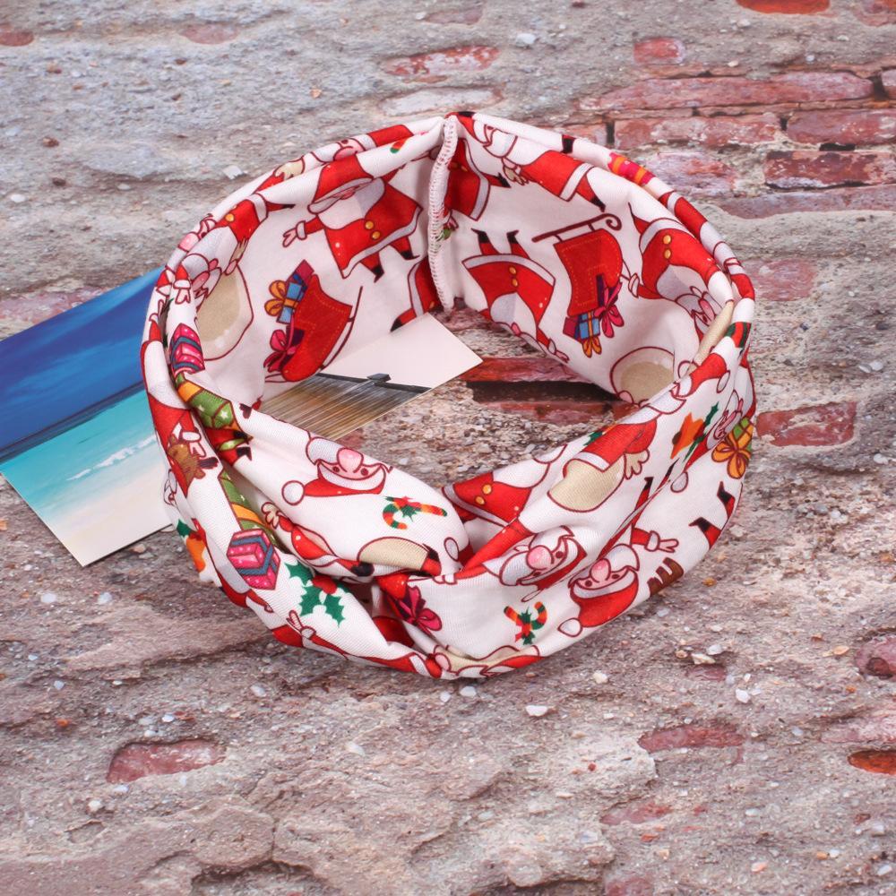 MOQ:8pcs Christmas Print Hair Band Wholesale