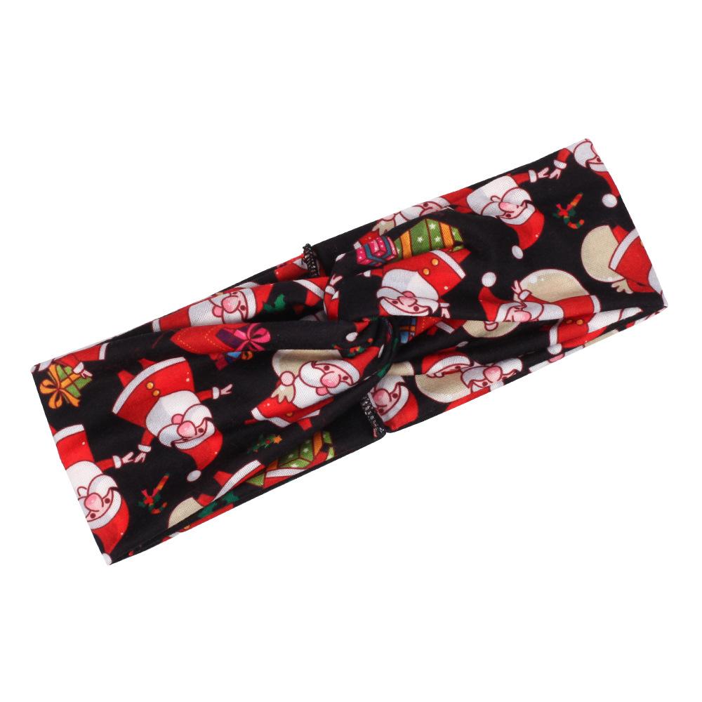 MOQ:8pcs Christmas Print Hair Band Wholesale