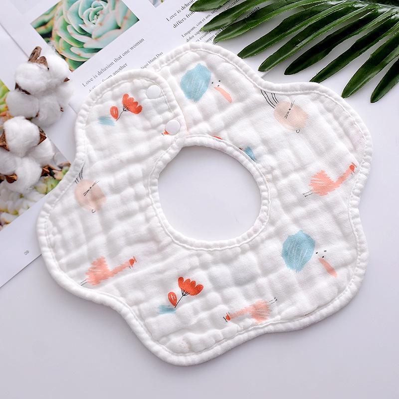 MOQ 12PCS  8-layer cotton bib petal saliva towel Wholesale