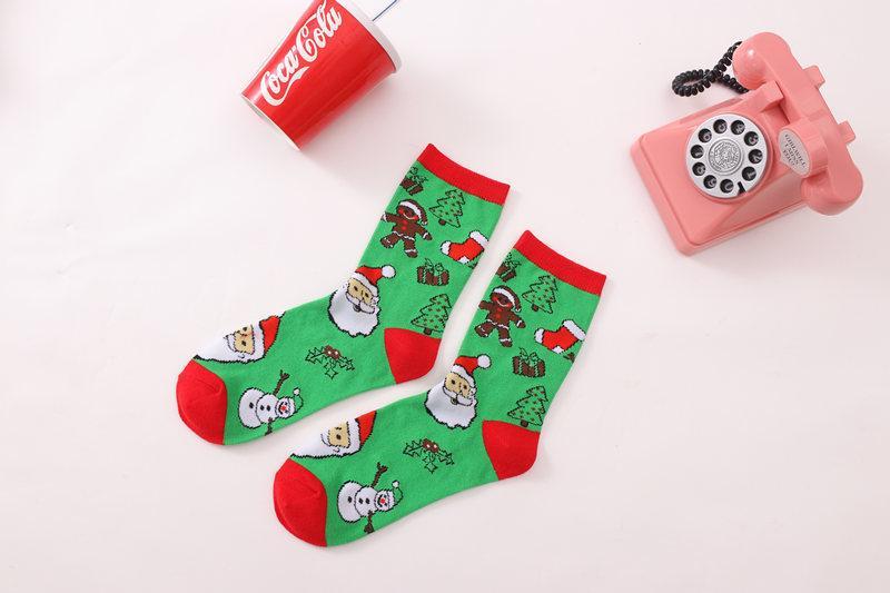 20PCS Random color Christmas cotton medium tube socks wholesale