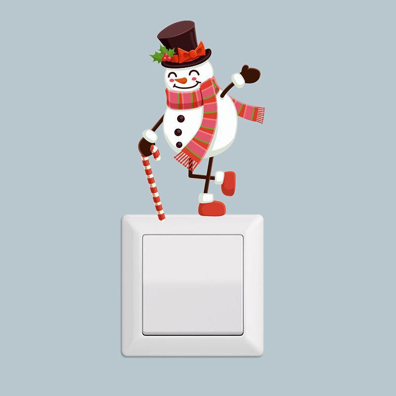 MOQ:10pcs Christmas Snowman Switch Outlet Sticker Wholesale