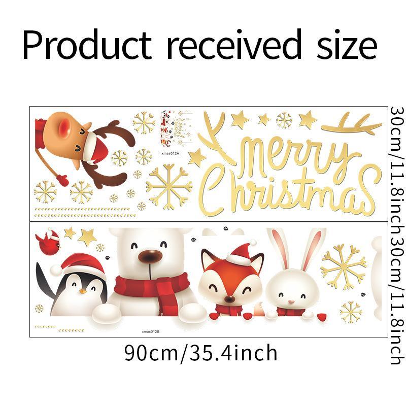 MOQ:6sets Christmas bear and animal decoration wall stickers wholesale