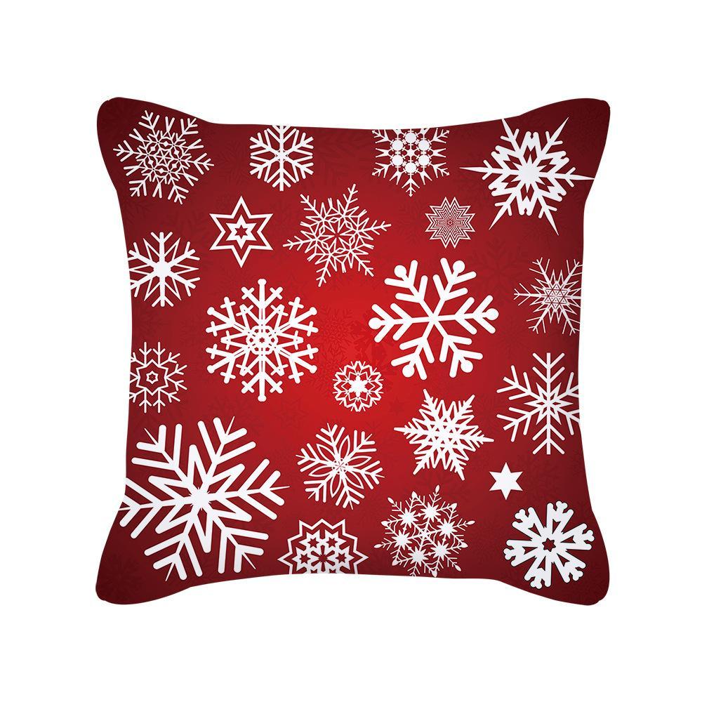 MOQ 6Pcs Christmas Snowflake Print Cushion Cover Without Filler Wholesale