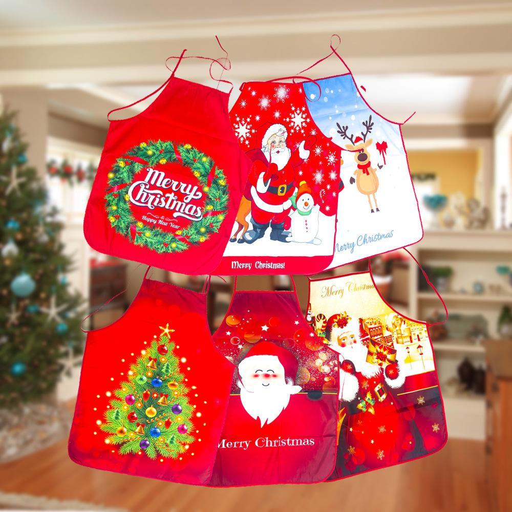 MOQ: 6PCS Christmas Apron Fabric Printed Snowman Decoration Wholesale