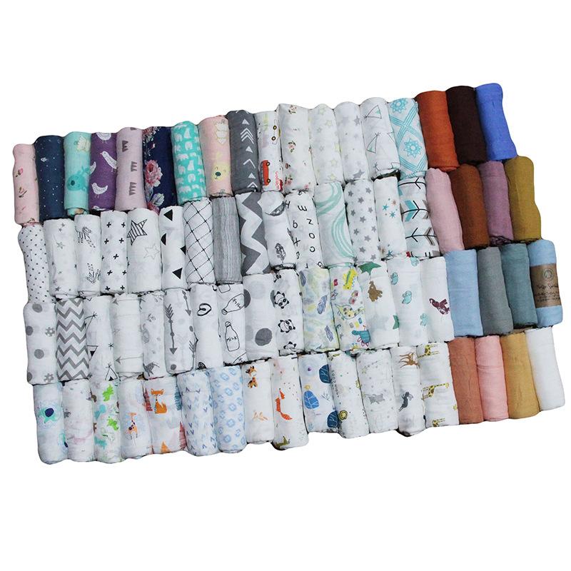 MOQ 3PCS Two layer muslin bamboo fiber baby bath towel blanket wrapper Wholesale