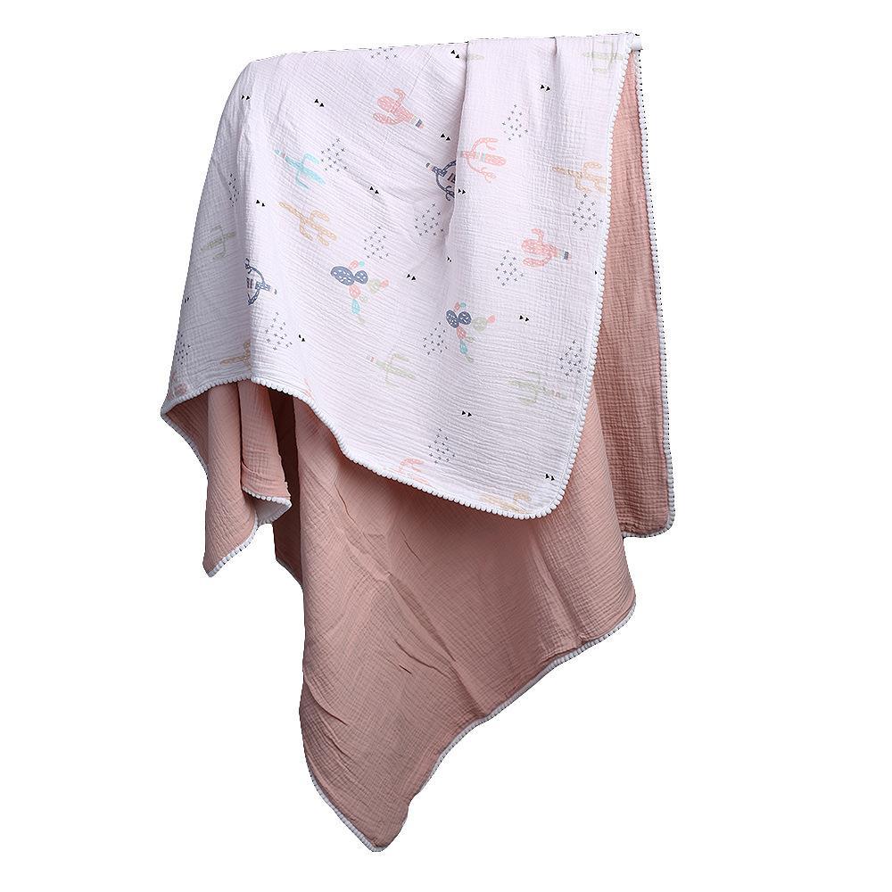 MOQ 3PCS Four-layer gauze fringed wind blanket children's bath towel Wholesale