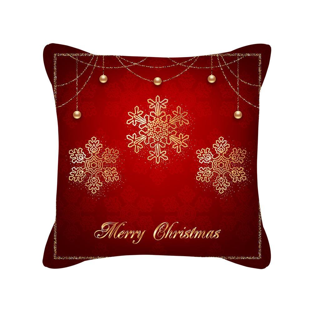 MOQ 6Pcs Christmas Snowflake Print Cushion Cover Without Filler Wholesale