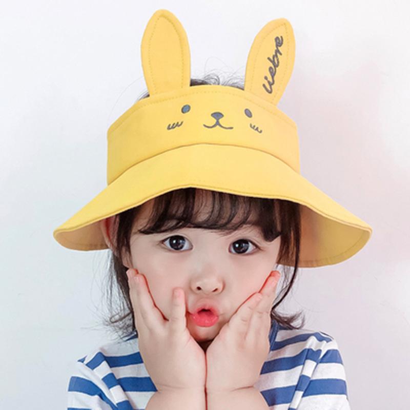 MOQ 3PCS  Cotton Bunny Ears Cute Sun Hat Cartoon Baby Sun Hat Wholesale