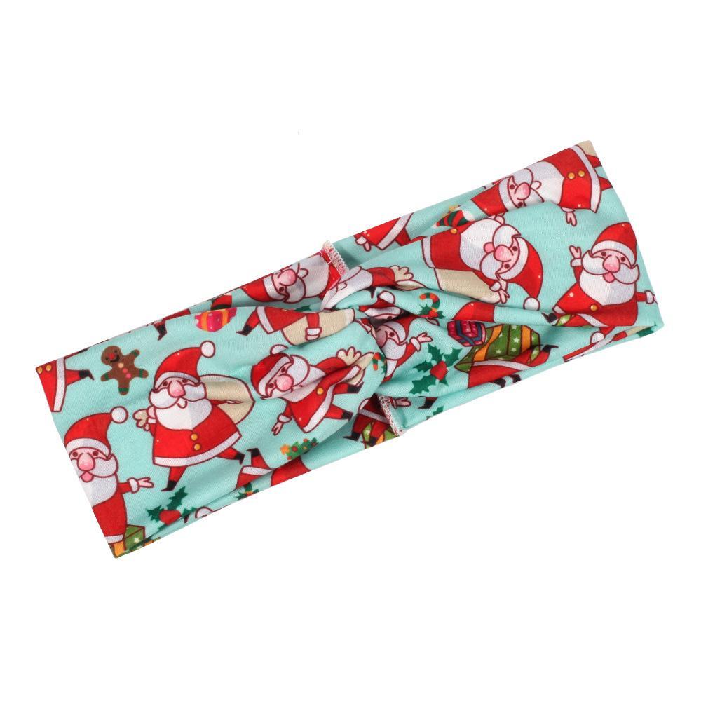 MOQ:8pcs Christmas Print Hair Band Wholesale