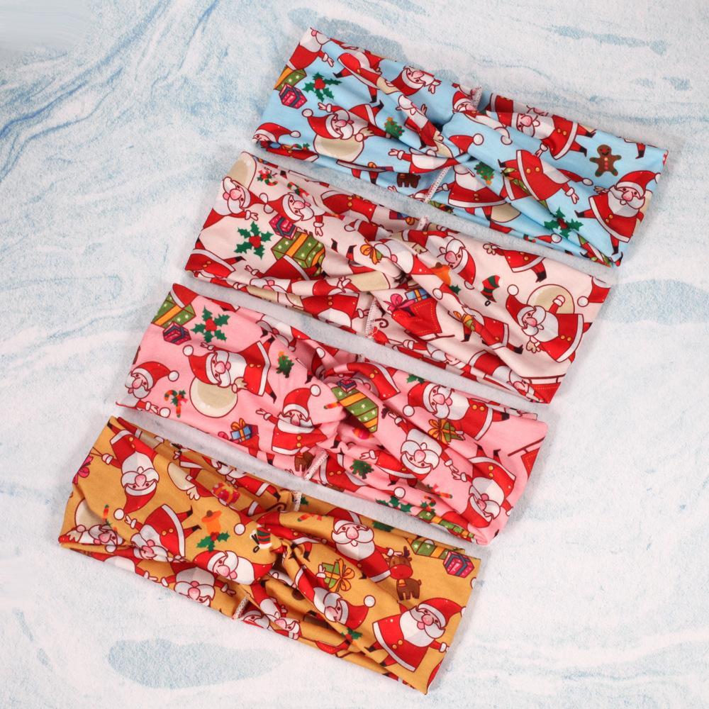 MOQ:8pcs Christmas Print Hair Band Wholesale