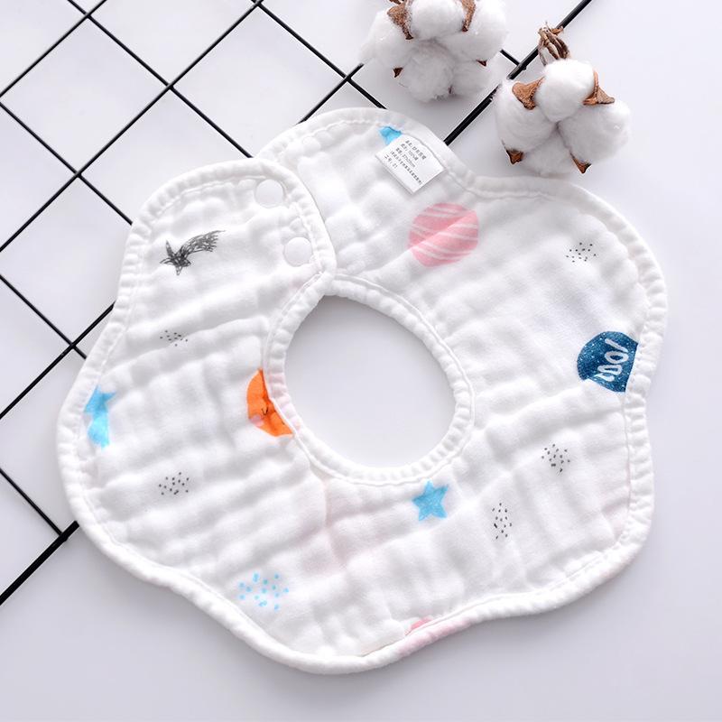 MOQ 12PCS  8-layer cotton bib petal saliva towel Wholesale