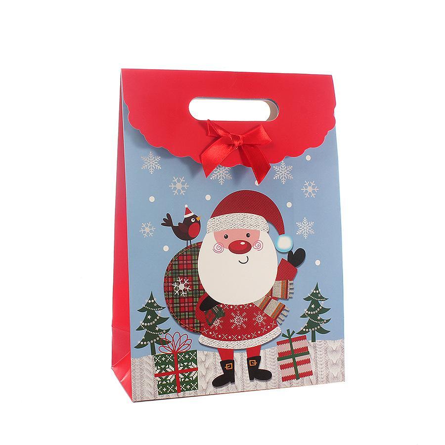 MOQ 10PCS Random color Christmas gift portable paper bag wholesale