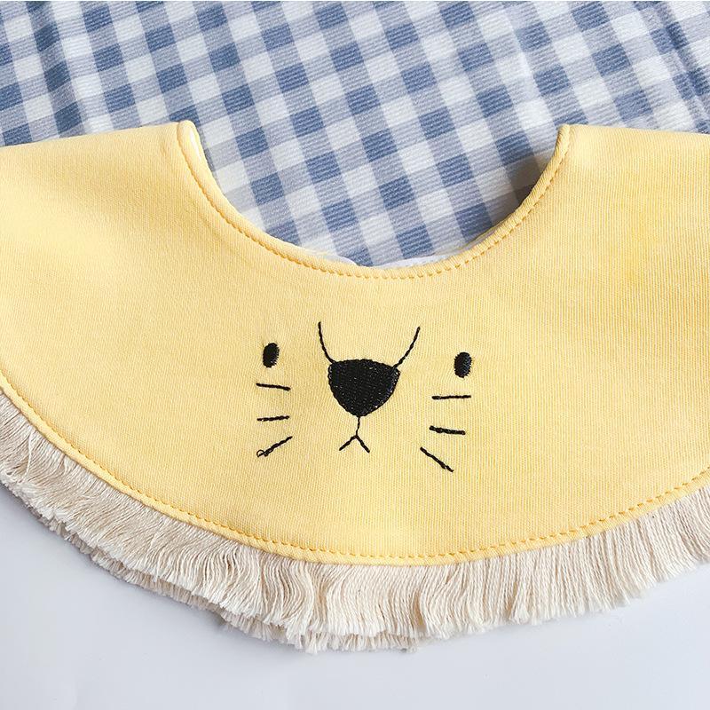 Baby Cotton Saliva Towel Round Rotatable Baby Bib 0-1-2 years old Bibs