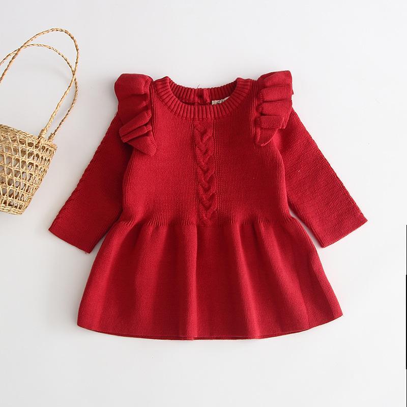 Knit dress girls princess dress wholesale