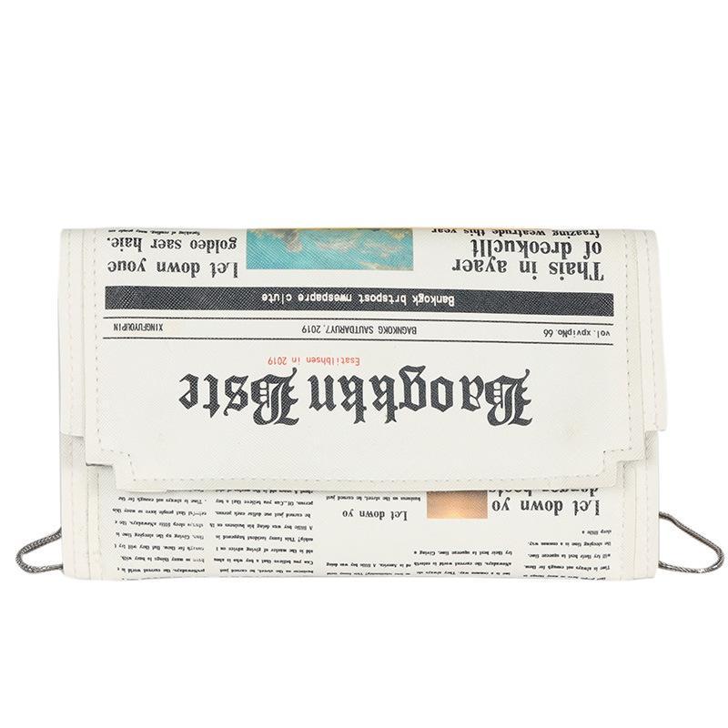 MOQ 3PCS Fun English Letter Newspaper Envelope Bag Messenger Bag Wholesale