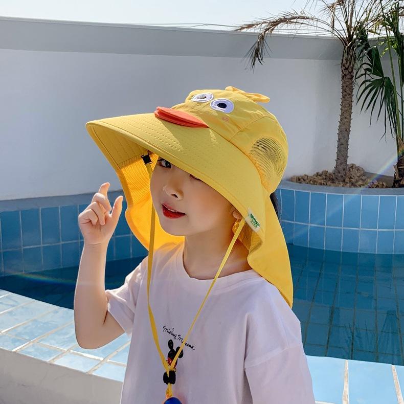 MOQ 4PCS  Children's cartoon anti ultraviolet sunscreen hat wholesale
