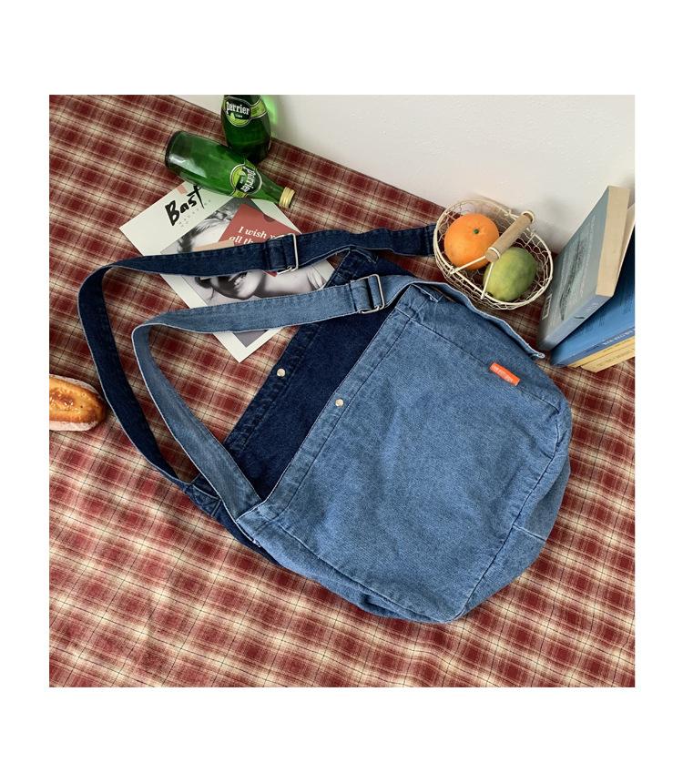 MOQ 3PCS Large Capacity Denim Crossbody Bag Wholesale
