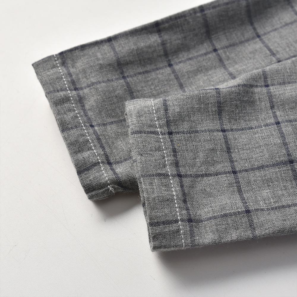 Double Cotton Yarn Home Furnishing Long Sleeve Shirt  & Long Pants Two-piece Set Wholesale