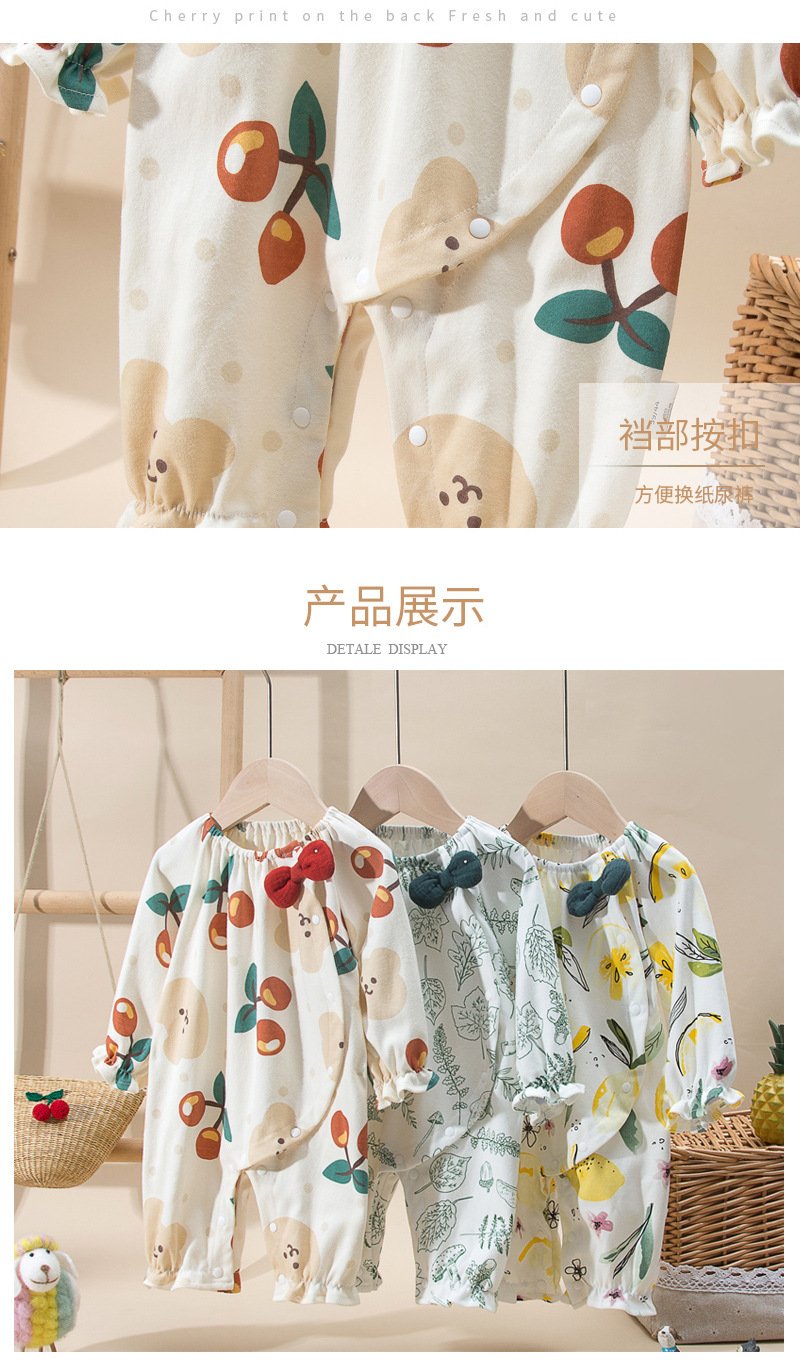Cotton Long Sleeve One-piece Newborn Air Conditioning Clothes Wholesale